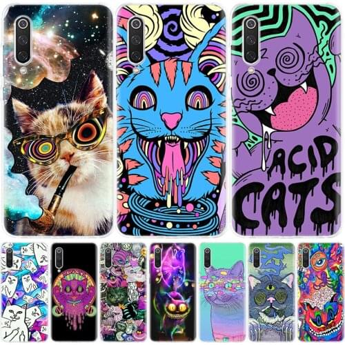 Colourful Psychedelic Cat Trippy Phone Case for Xiaomi Redmi Note 10 Pro 10S 9S 9 8T 9 9A 9C Casing 8 7 7A 8A 6A 6 5 S2 K20 K30