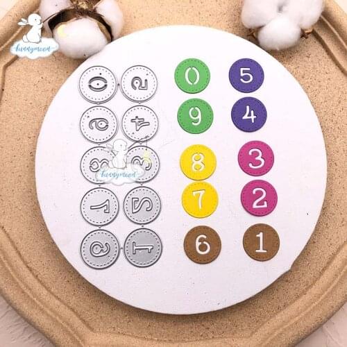 Bunnymoon Digital circle Metal Cutting Dies Stencils For Scrapbooking Photo Album Decoration Embossing Paper Card Craft