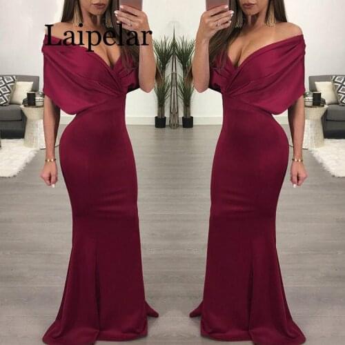 Laipelar Sexy Summer Solid Tight Floor-Length Dress Women V-Neck Dresses For Women Maxi Dress Party Long Dress
