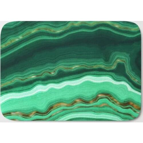 HOT Bathroom Rugs Gold And Malachite Marble Bath Mat Flannel Absorbent Non Slip Doormat for Entrance Door Bath Mats Bathroom
