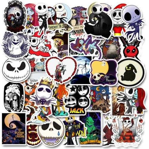 50 PCS Halloween Night of Shock Stickers Set Toy Travel Sticker For Luggage Skateboard Laptop Stationery Anime Xmas Stickers