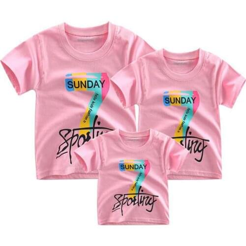 2019 new summer family matching clothes T-shirt cotton mother and daughter t-shirt top family matching outfits t shirt