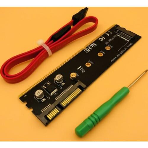 NEW M2 SSD DDR3 Adapter DDR to M.2 SSD Raiser Riser Card M.2 NGFF B Key Connector SATA Power 7Pin SATA Port Connect Motherboard