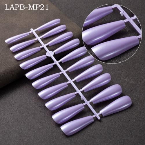 Professional Colorful Pearl Fake Nails Coffin Artificial Nails Tips with Designs Press on Nail False Nails Set Nail Art Tool