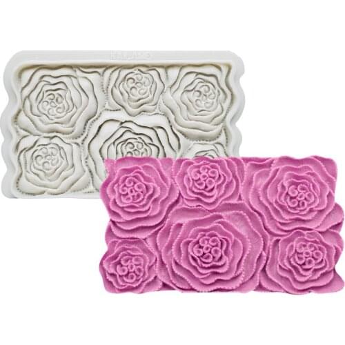 Rose Flower Silicone Cake Border Molds 10 Shape Fondant Mat Cake Decorating Tools Chocolate Molds