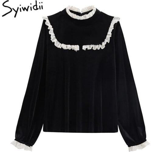 Syiwidii Stand-up Collar Blouses