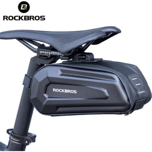 ROCKBROS Bicycle Bag 1.7L Rear Bag Waterproof Rear Large Capatity Quick Release Seatpost Shockproof Double Zipper Accessories