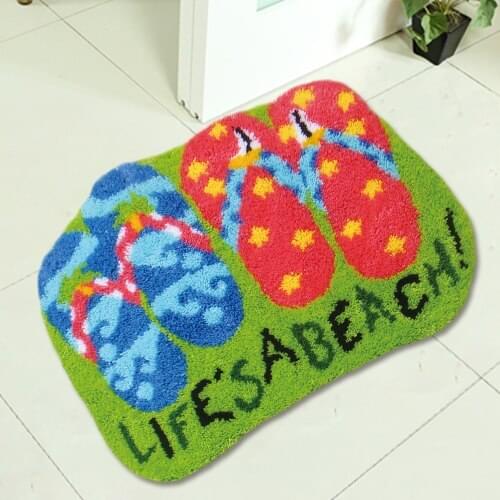 Embroidery Carpet Latch Hook Carpet Embroidery Latch Hook Rug Canvas DIY Needlework Cross Stitch Foamiran Flannel Mat Handmade