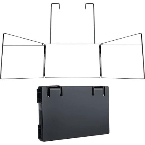 Trifold Hair Cutting Mirror Self Styling Mirrors with Adjustable Height Telescopic Hook Makeup Tool Household Portable Hanging