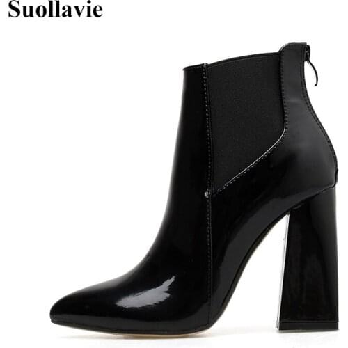 2020 Spring Genuine Leather Women Boots Ankle Zipper Shoes Pointed Toe Chelsea Boots Cotton Fabric Night Club Warm Shoes