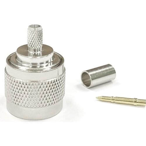 1pc N Male Plug RF Coax Convertor Connector Crimp RG58,RG142,RG400,LMR195 Straight Nickelplated NEW wholesale