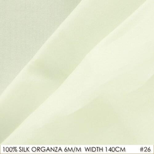 100% SILK ORGANZA 140cm width 6momme Pure Silk Fabrics Wedding Dress Material For Sewing Natural White