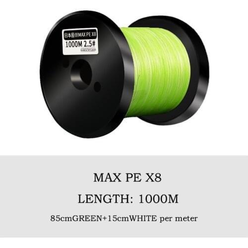 1000m 8 Strands Braided Luya MAX PE Line Semi-floating 2 2.5 7 8 Code Braid Main Line for Sea Fishing Pole Reels Fluorocarbon