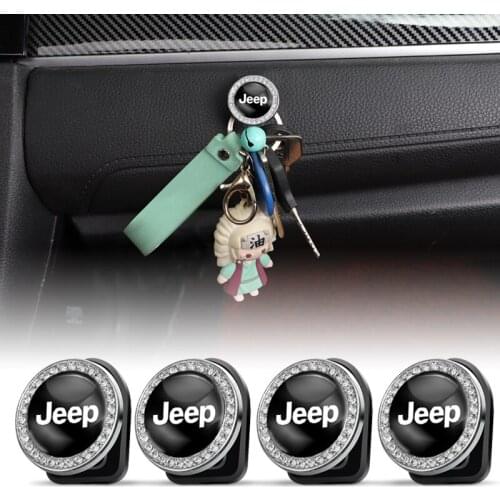 2Pcs Crystal Car Mini Storage Multi-function Hooks Stickers For Jeep Compass Renegade Cherokee Patriot Liberty Wrangler Rubicon