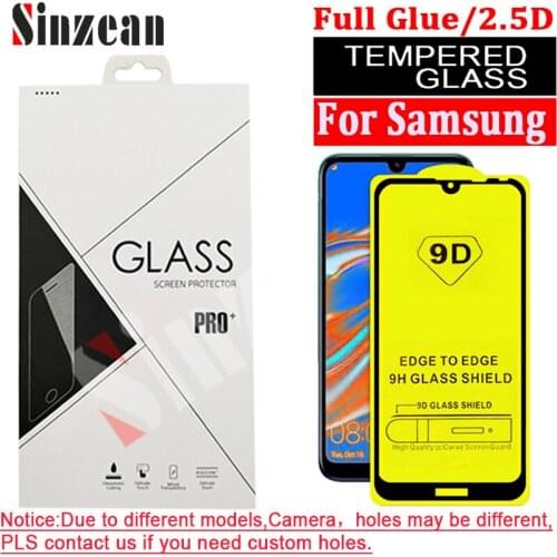 Sinzean J series 200pcs 9D Full Glue Tempered Glass for Samsung J8 2018/J7/J6 Prime/J5/J4 Plus/J2/J4 Core 2.5D Screen Protector
