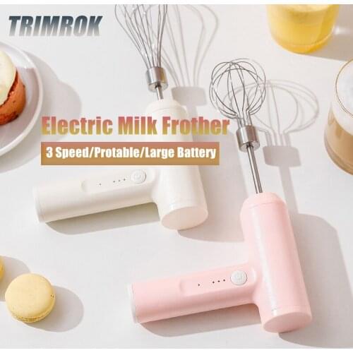 TRIMROK 3 Mode Electric Milk Frother Coffee Frother Foamer Whisk Mixer Stirrer Egg Beater Handheld Milk Coffee Egg Stirring Tool