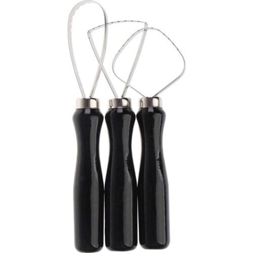 3PCS Pottery Clay Tool Polymer Clay Sculpture Modeling Pottery Ceramics Serrated Sculpting Tools Kit