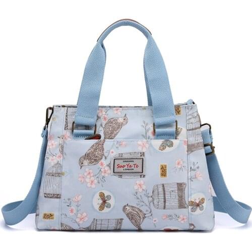3 Layers Large Capacity Women Tote Bag Fashion Floral Pattern Women Handbag High Quality Durable Waterproof Nylon Shoulder Bag