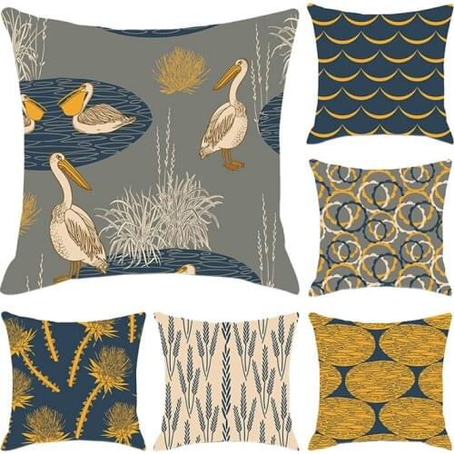 6 Pcs Geometric Cushion Covers Yellow Pillow Cases Pillows Decorative High Quality Sofa Cushion Cover Car