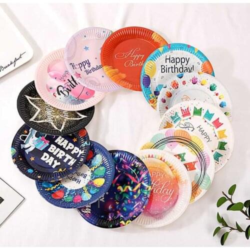 7 Inch Color Disposable Cake Tray Wedding Birthday Party Party Paper Plate Color Paper Tray 10 / Package
