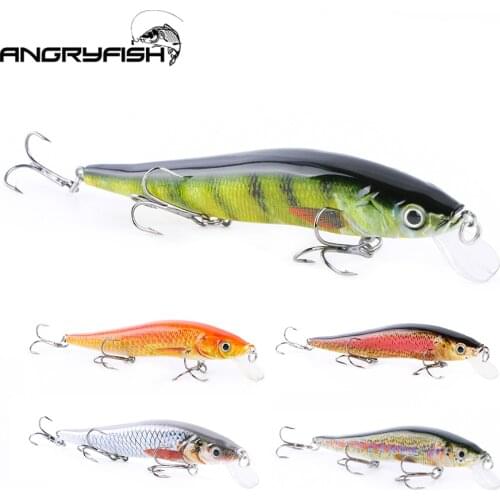 Angryfish Hot Sale 1Pcs 14cm 14.6g Fishing Lure Lifelike Artificial Bait with Brabed Hooks 5 Colors FH-008