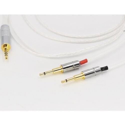 Hifi Audio 2.5mm Gold Plated Jack Connector Cable 8core Silver Plated Headphone Upgrade Cable