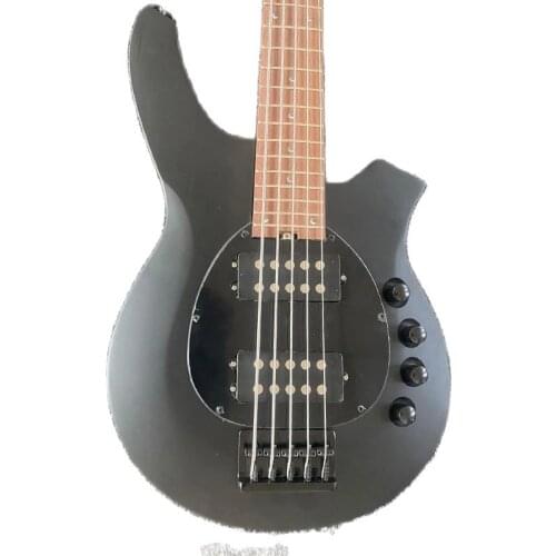Custom m Bongo electric bass guitar, black metal, 5-String HH, active piece