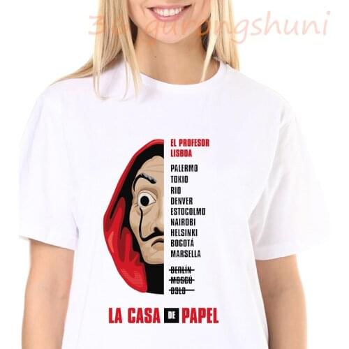 Movie Money Heist The House of Paper T Shirt femme summer women 2020 La Casa De Papel t shirt women vogue casual t-shirt
