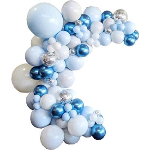 Macaron Blue Ocean Decoration Latex Balloon Birthday Party Supplies Balloon Chain Set Decorations Party
