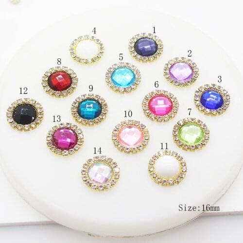 Best 10 pcs Selling multi-color jewelry Accessories gold crystal button buckle flash diamond Decorative buckle craft production