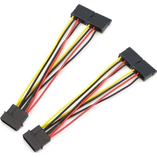 10pcs/Lot 20cm IDE Molex to Dual Sata Y-Splitter Power Adapter Cable