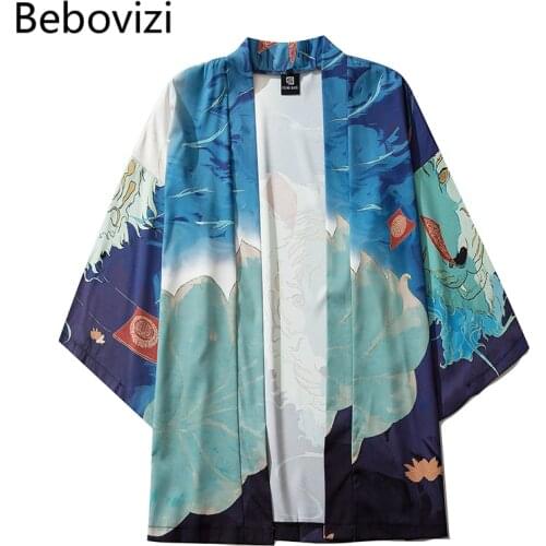Cardigan Cosplay Asian Clothes Men Loose Shirt Women Japanese Kimonos Cartoon Tiger Print Kimono Tops Beach Casual Coat Yukata