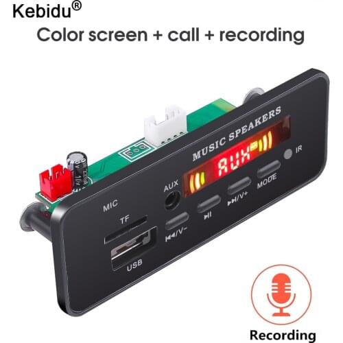 Kebidu Wireless MP3 WMA Decoder Board Remote Control Player 12V Bluetooth 5.0 USB FM AUX TF SD Card Module Car Radio MP3 Speaker