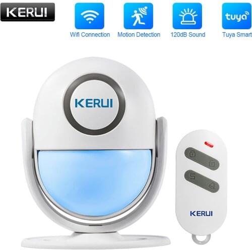 KERUI WP7 WIFI Motion Alarm System Tuya Smart App Control 120dB Loud Siren Home Security PIR Motion Detector Doorbell Alarm Kits