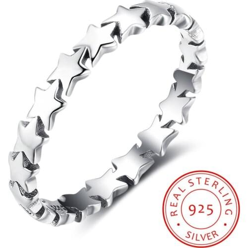 925 Sterling Silver Finger Rings For Women Jewelry 925 Silver Five Star Ring Girls Joint Tail Ring Jewelry Wholesale