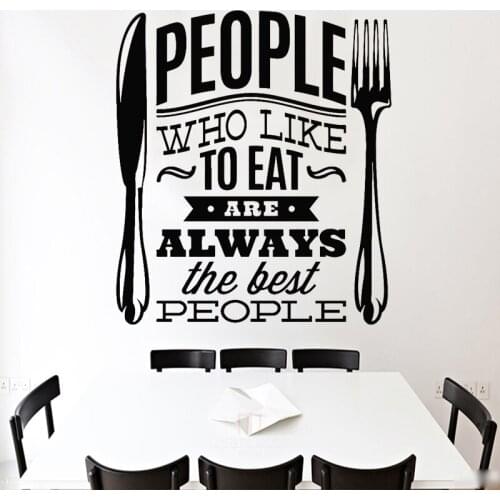 Kitchen Wall Sticker Restaurant Vinyl Decal Dining Room Wall Decor Store Window Decoration Tableware Fork Table Kinfe Art Mural