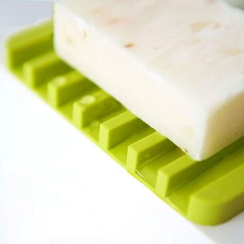 Concise design Soap Holder Groove Shape Silicone Soap Storage Shelves Non Residue Water Soap Holders Storage Sponge Debris