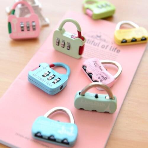 Mini Cute Password Padlock 3 Digit Combination Anti-theft Padlock Suitcase Backpacks Zipper Bags Padlock Random Style