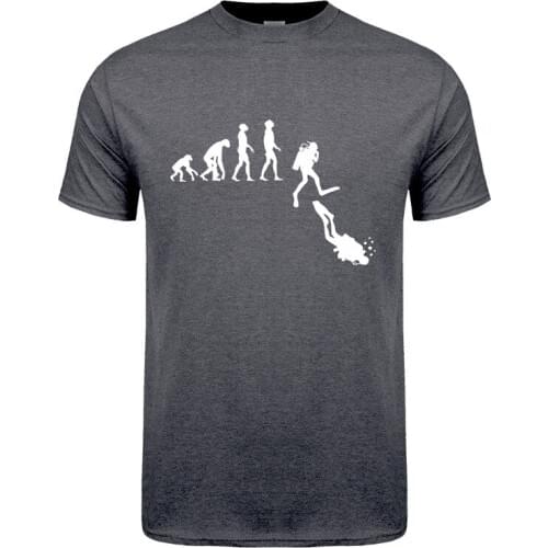 Diving Evolution T Shirt Men Cotton Short Sleeve Funny Diver T-shirts Man Clothing Tops JL-099