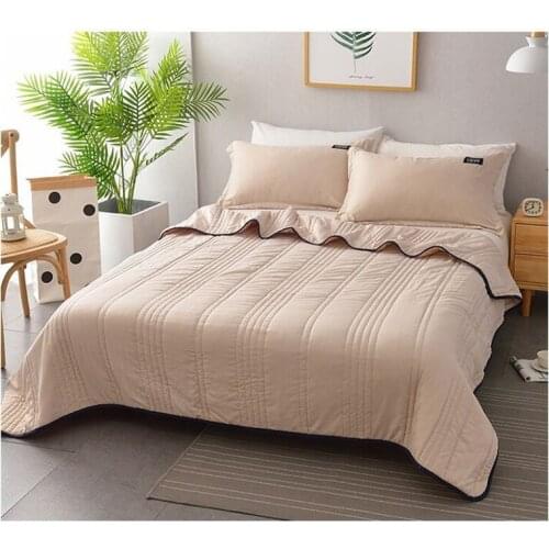 New Soft Sanding Summer Quilt Solid Color Air conditioner Summer Cool Duvet King Queen Size Comforter
