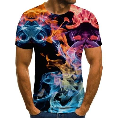 New 3D T-shirt Flame Fashion T-shirt Mens and Womens T-shirt Summer Casual Street Dance Street Clothing Smoky 3D T 110-6