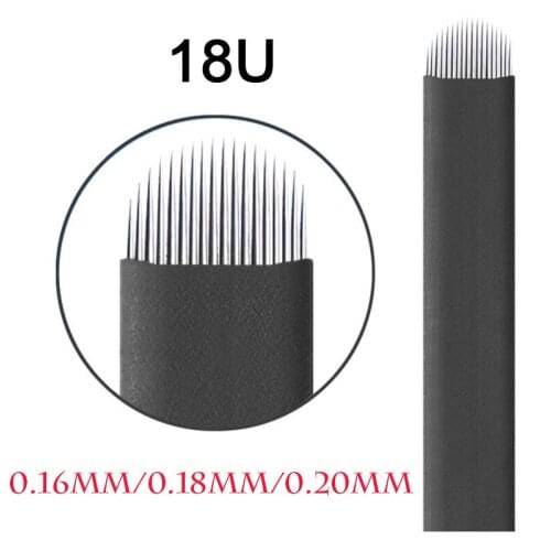 Extremely Thin 0.16mm 18U-Shape Nano Microblading needle blade tattoo needles for 3D Permanent Makeup Eyebrow tebori pen agulhas