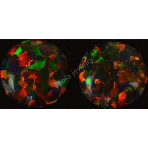 Wholesale price hotsale Round Cabochon flat back 2mm to 10mm OP34 Black opal loose opal jewelry gemstones