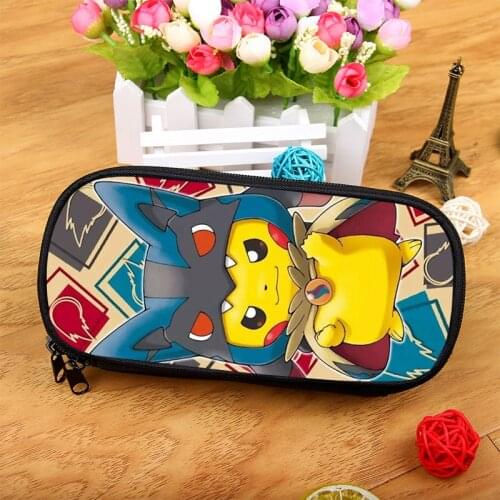 Pokemon Pikachu Pencil Cases Large-capacity Double-layer Pencil Bags Cartoon Printing Stationery Storage Box Cute Stationery Box