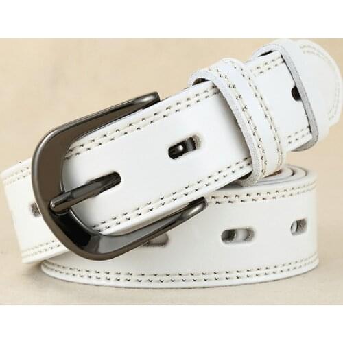 Factory direct sales womens vintage leather belt casual needle buckle pants belt with leather womens belt