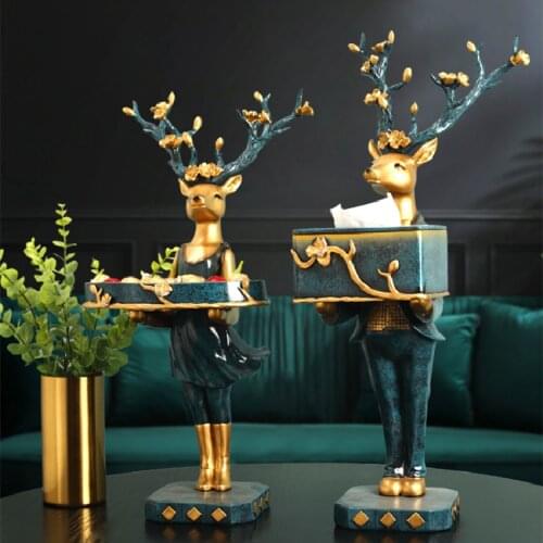 Luxury Nordic Tissue Boxes Resin Container Retro Animal Creative Tissue Boxes Napkins Paper Organiser Box Household Items DG50TB