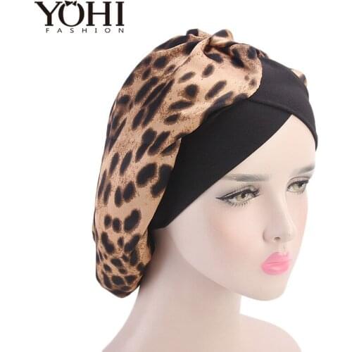 New luxury silk Sleeping cap print headscarf caps Chemotherapy caps Hair care caps Muslim hats