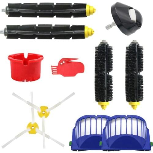 Blue AeroVac Filter+ set main Brush kit + side brush for iRobot Roomba 600 Series 620 630 650 660 accessory Replacment