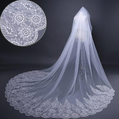 Bridal Headdress European and American Tailed Wedding Dress Accessories Exquisite Sequin Lace Diamond