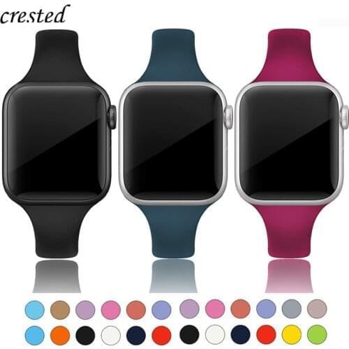 Slim strap for Apple watch band 38mm 44mm soft Sport Silicone wrsit women belt bracelet iWatch series 6 3 4 5 SE 40mm 42mm